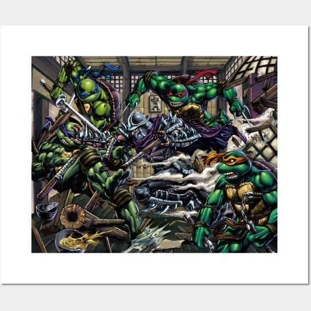 TMNT Vs Shredder Wall Art by emilcabaltierra